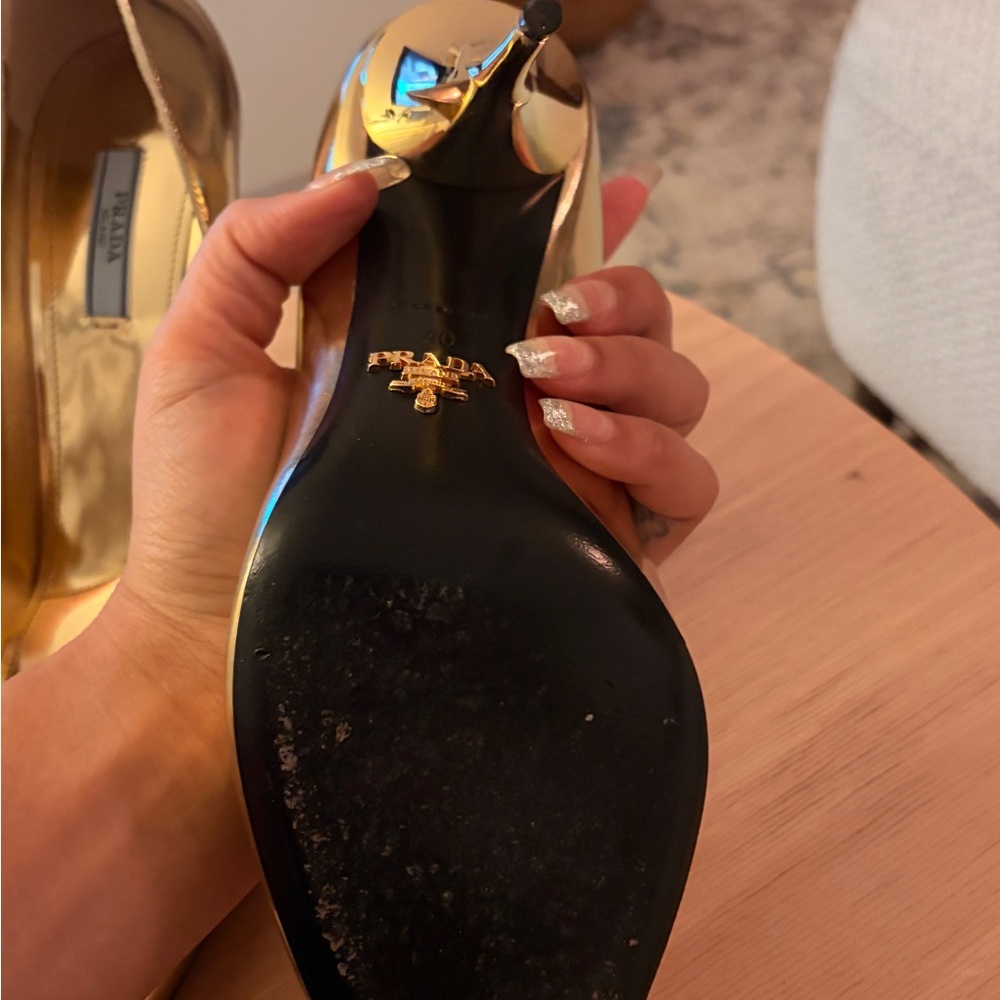 Gold Prada Heels - Picture 9 of 9